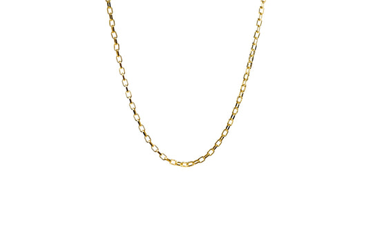 Textured Square Paperclip Chain Chain Necklace 18K Gold Filled