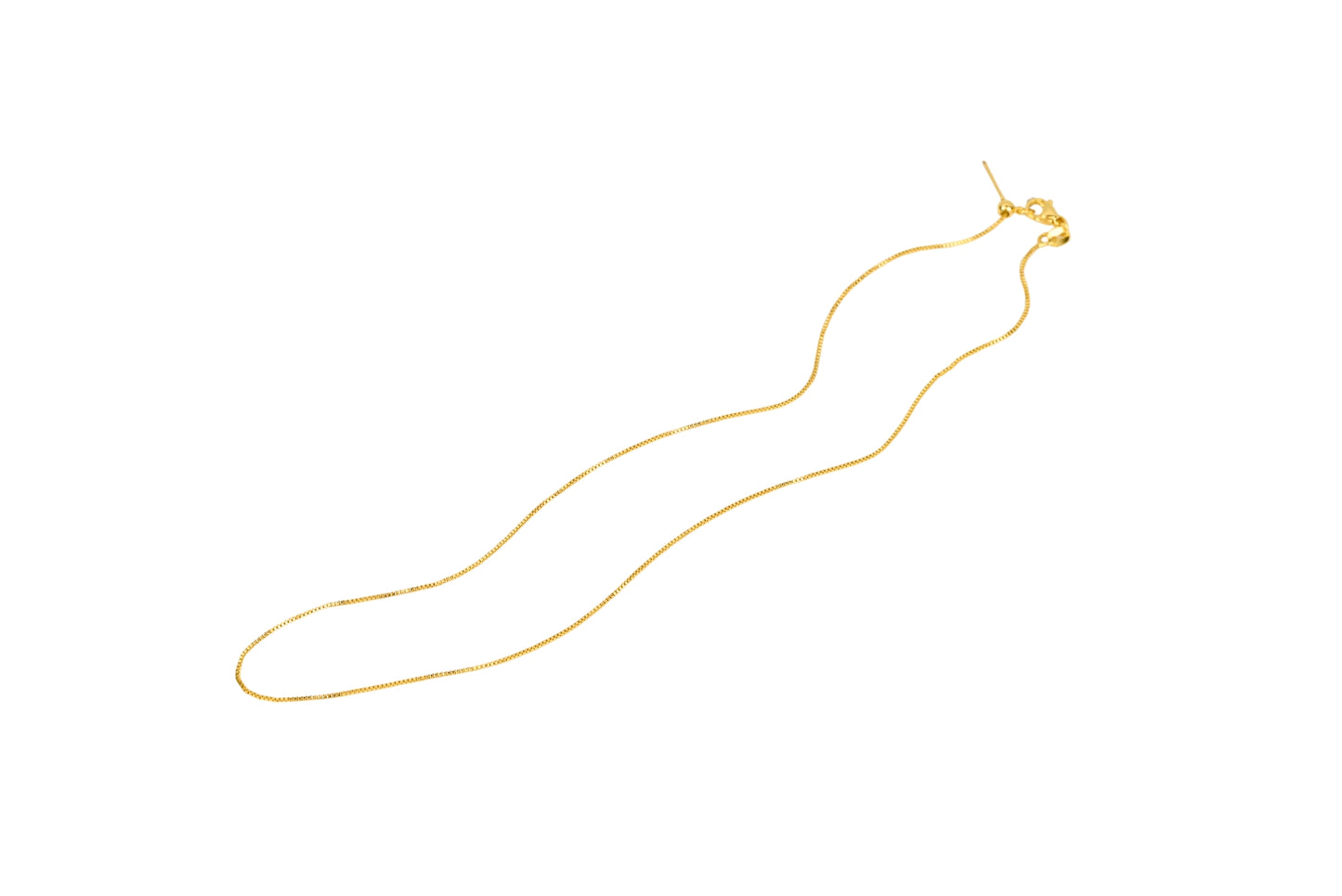 Classic Dainty / Box Chain Adjustable Necklace 18" 20" 18K Gold Filled / Silver