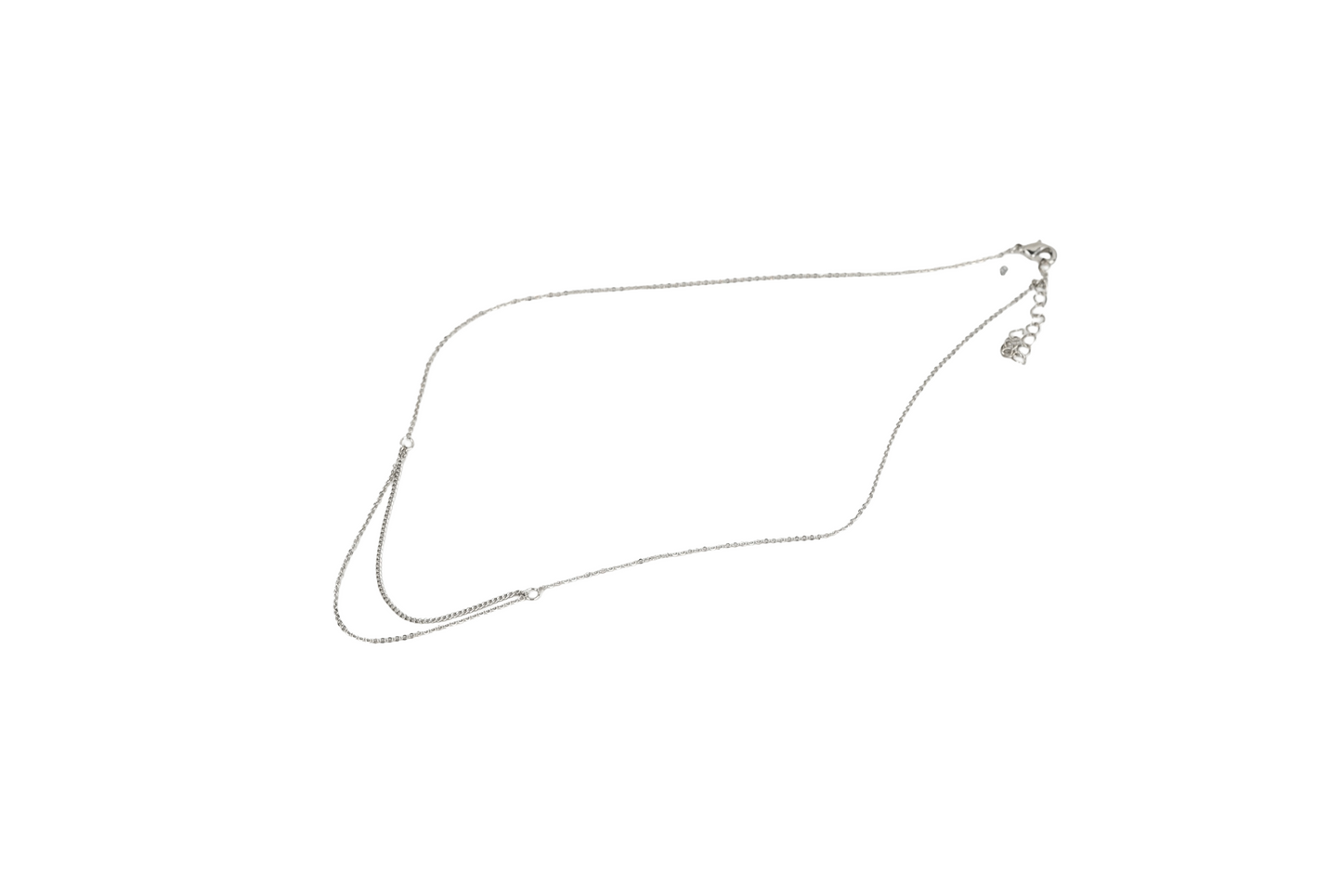 Layered Cable Chain with Open Connector Rings Necklace 18k Gold Filled / Silver