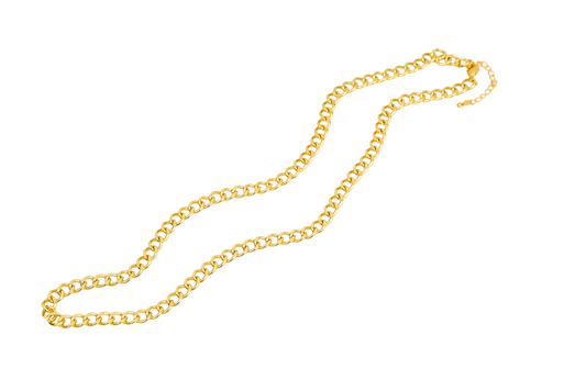 Large Curb Link Necklace 18K Gold Filled / Silver