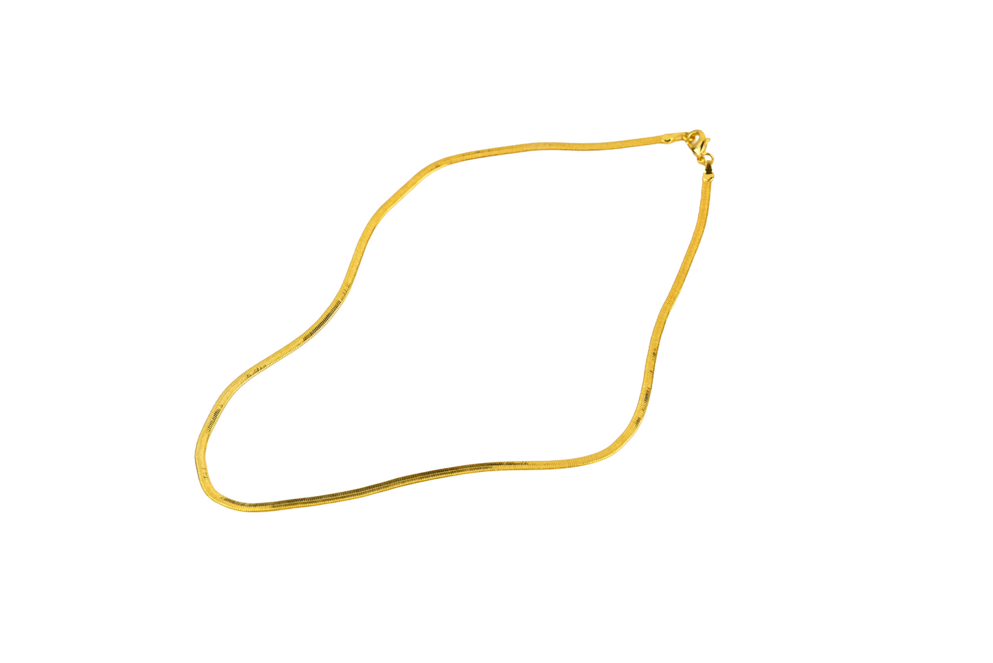 Flat Herringbone Chain Necklace 18k Gold Filled Small and Medium