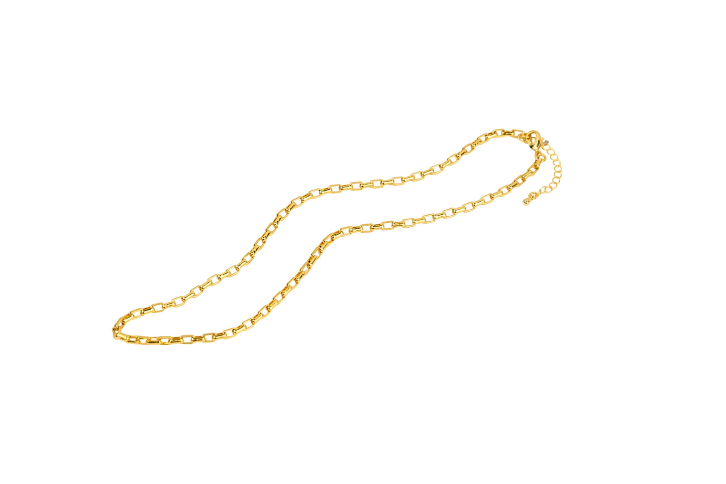 Box Interwoven Link Chain Necklace 18K Gold Filled