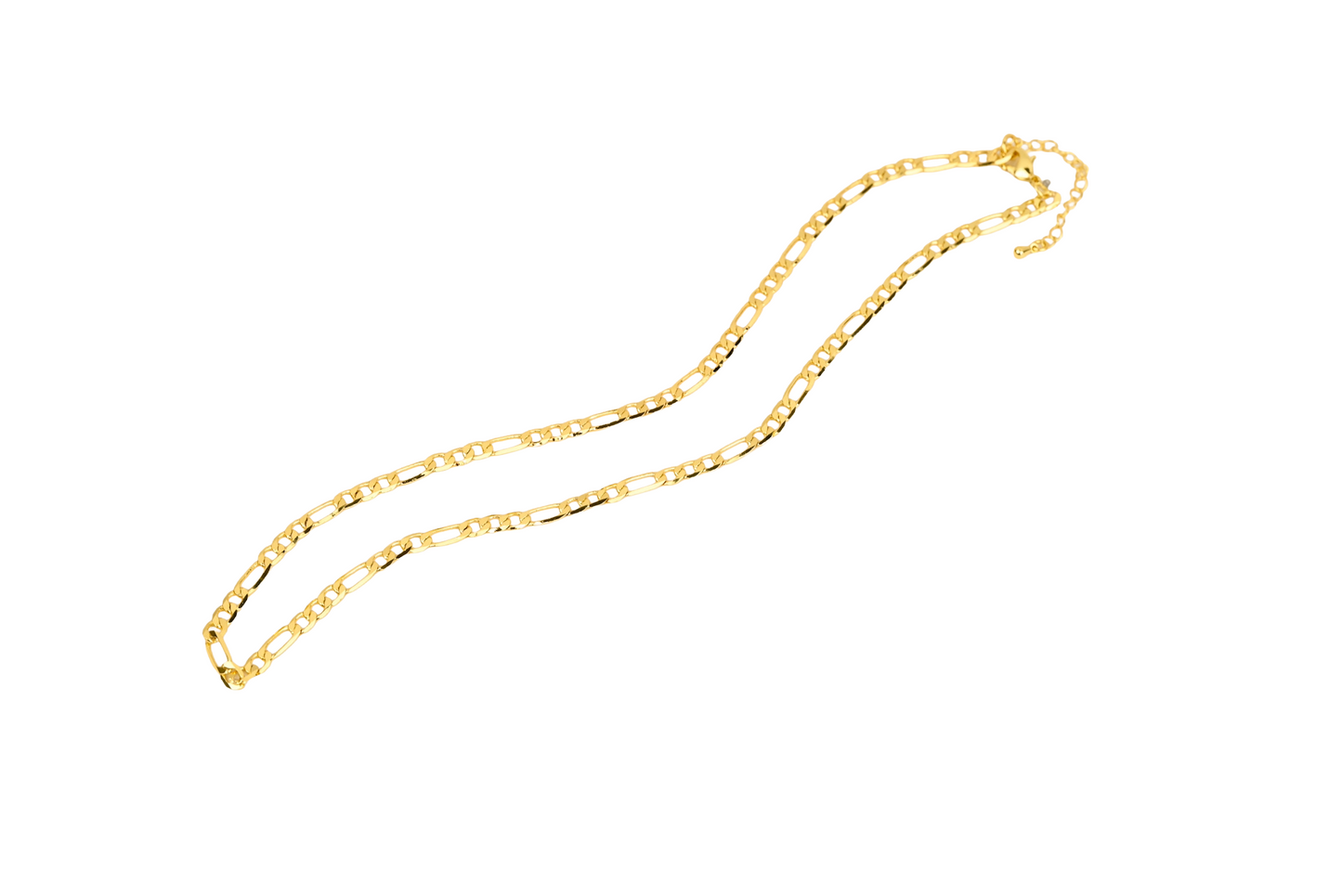 Large Figaro Link Necklace Chain 18K Gold Filled / Silver