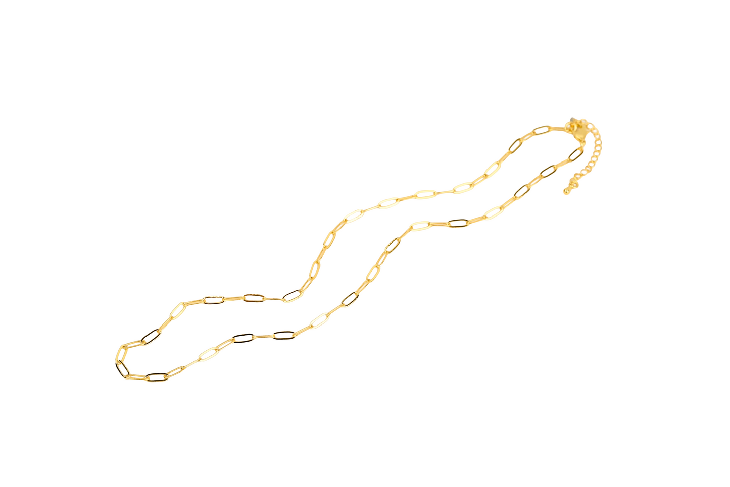 Large Paperclip Necklace Chain 18K Gold Fille / Silver