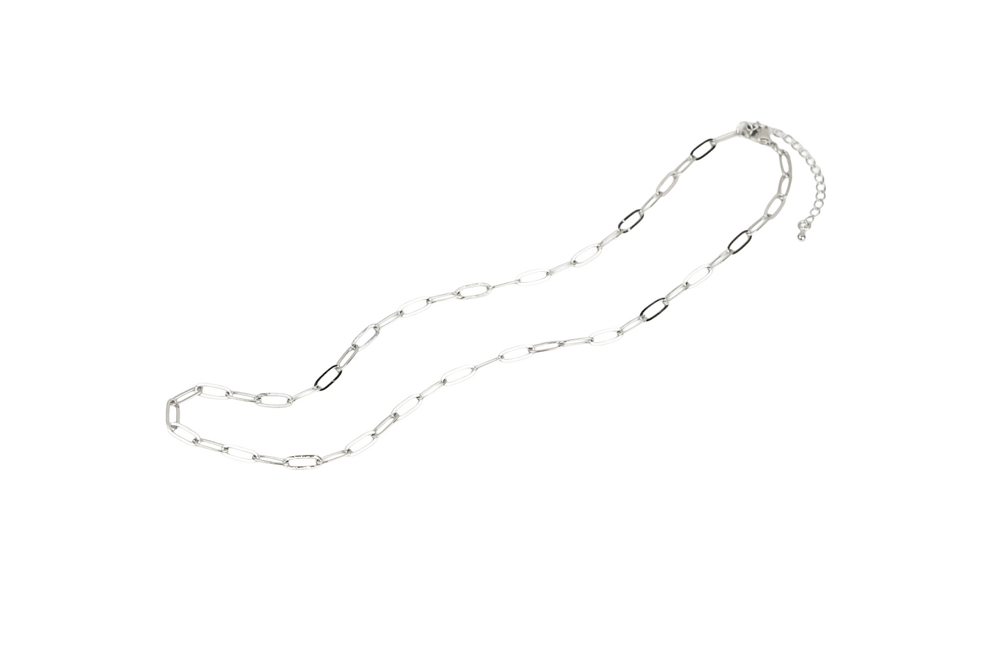 Large Paperclip Necklace Chain 18K Gold Fille / Silver