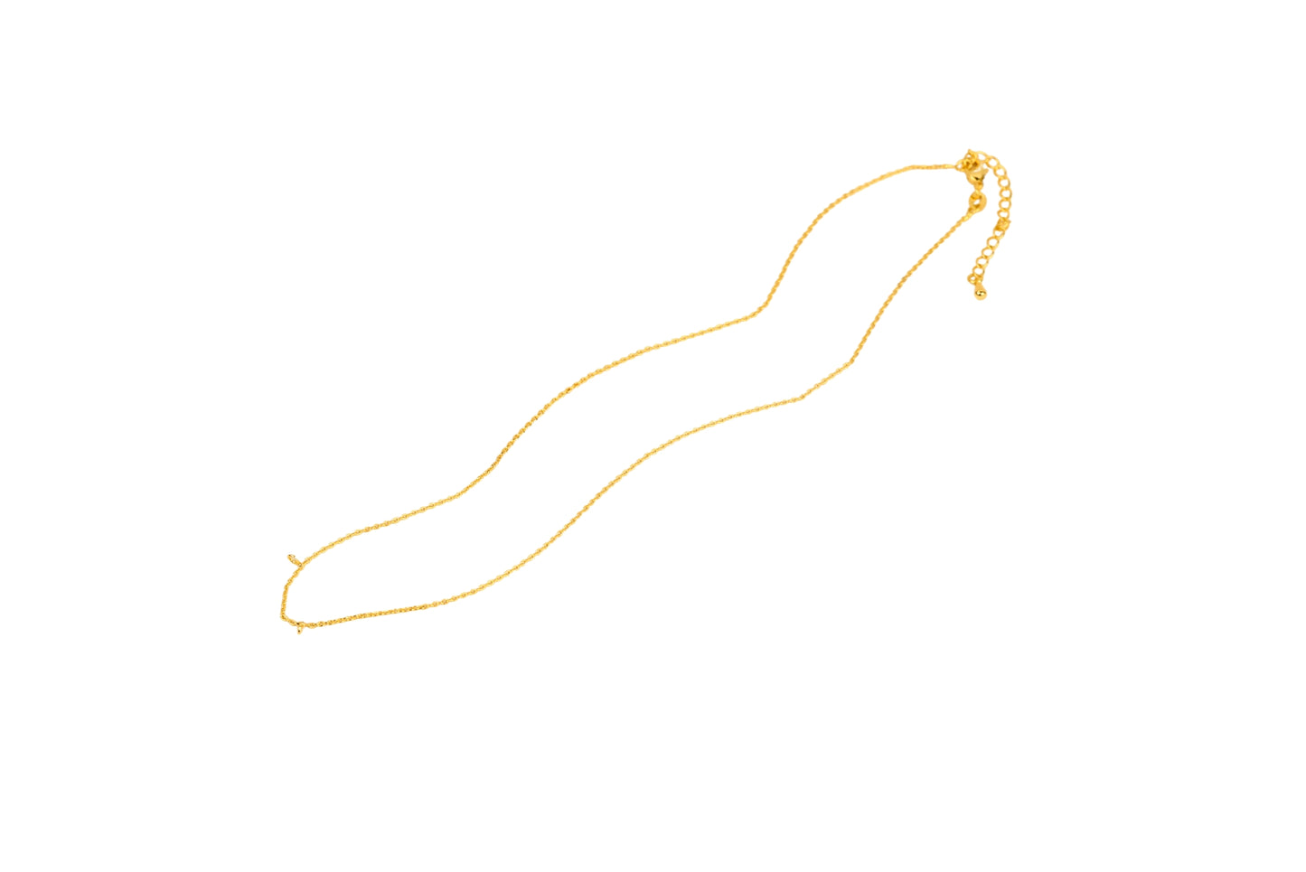 Minimalist Chain with Charm Ring Necklace 18k Gold Filled / Silver