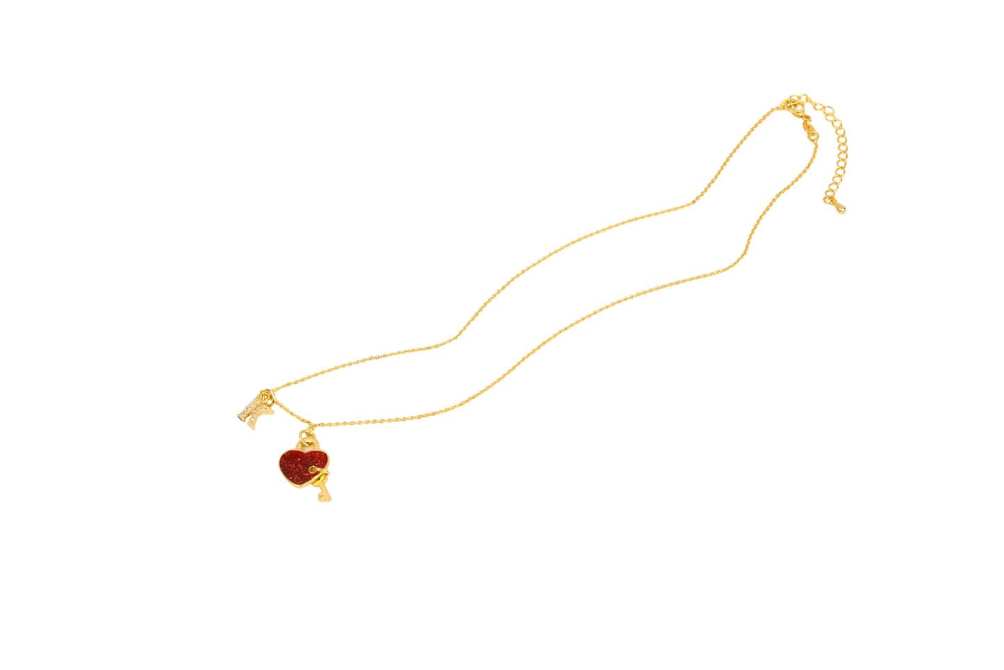 Minimalist Chain with Charm Ring Necklace 18k Gold Filled / Silver