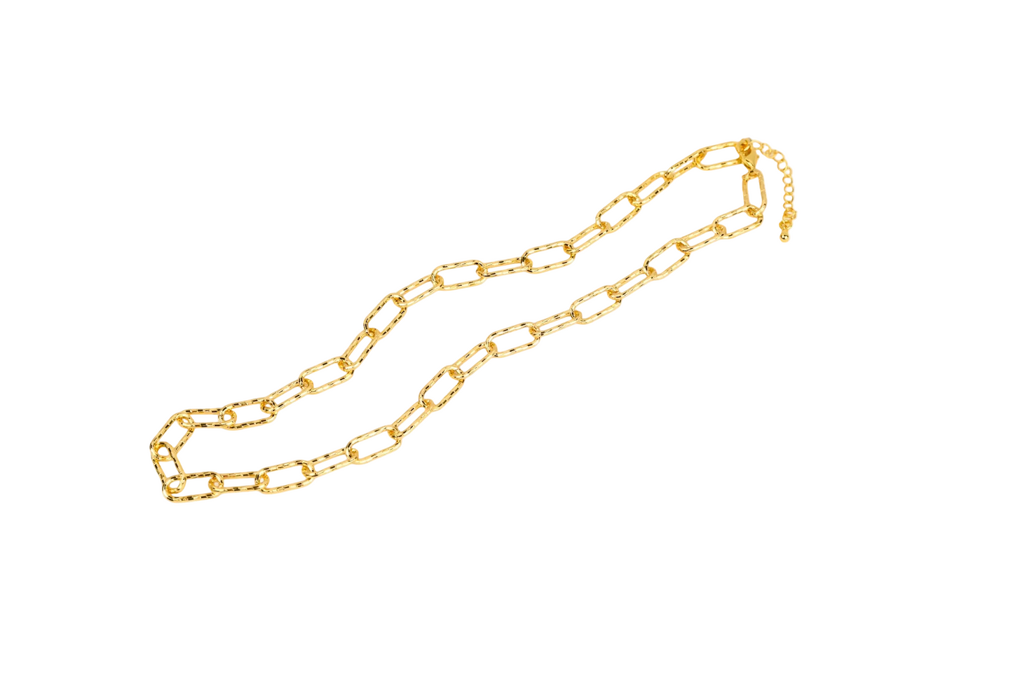 Chunky Oval Rounded Hammered-style Necklace 18K Gold Filled / Silver