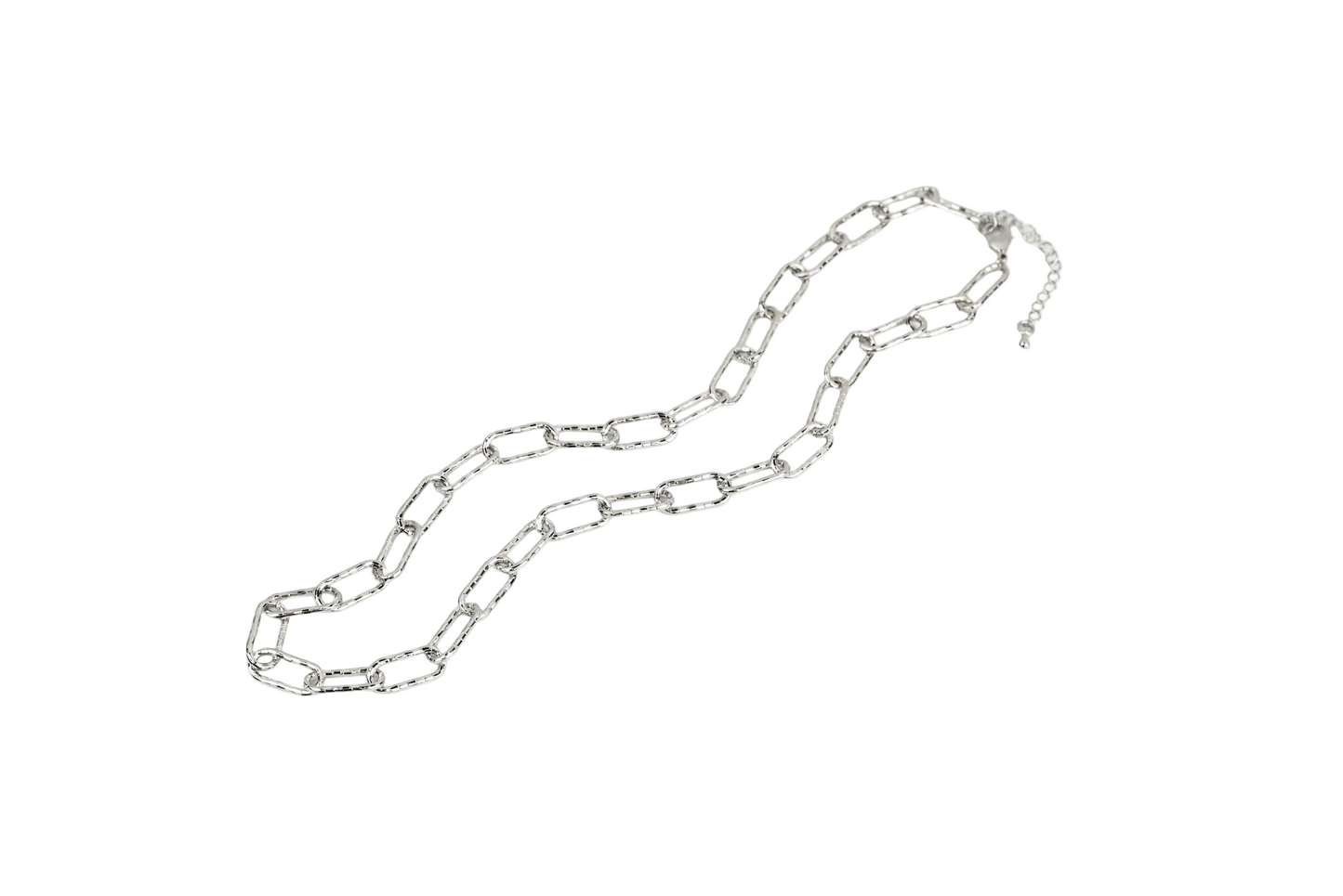 Chunky Oval Rounded Hammered-style Necklace 18K Gold Filled / Silver