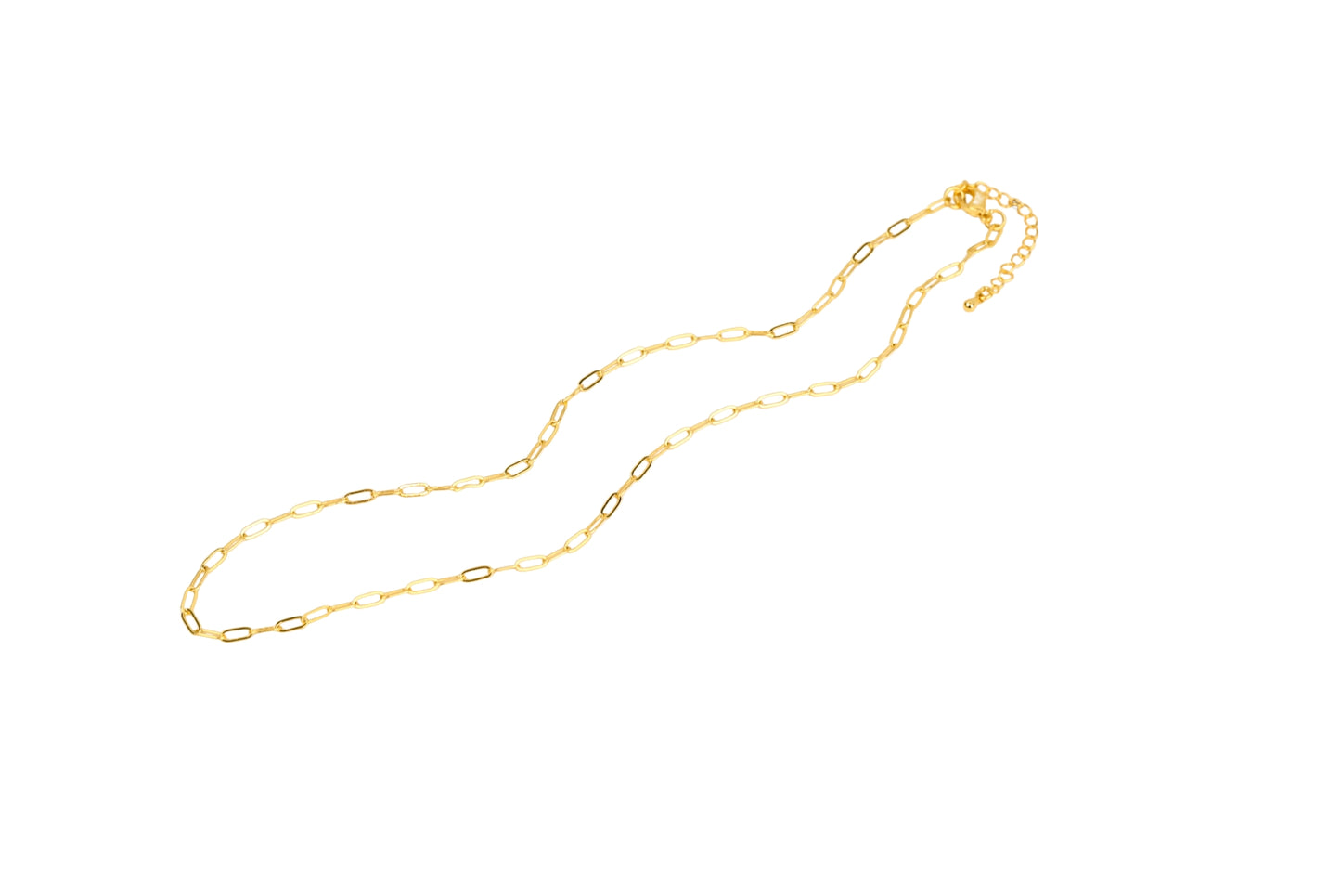 Mini Paperclip Necklace Chain 18K Gold Filled / Silver