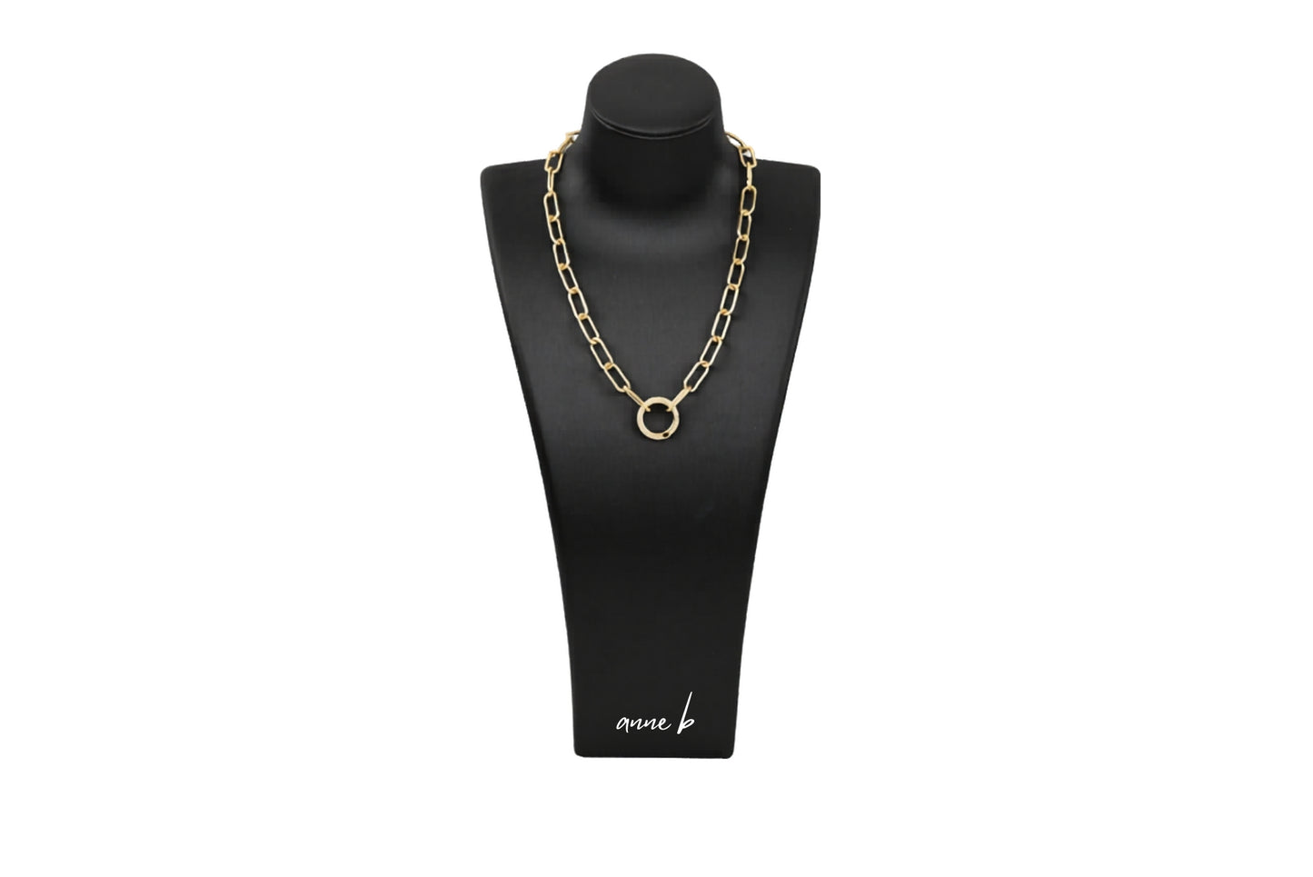 Chunky Diamond Round Spring Enhancer Charm Necklace
