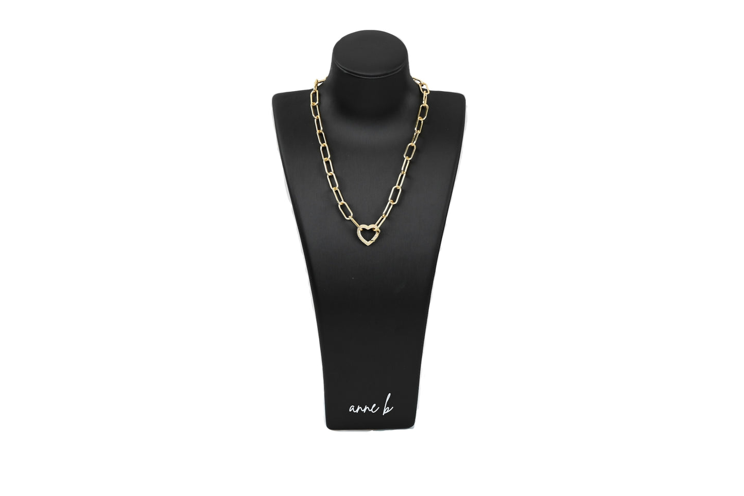 Chunky Diamond Heart Spring Enhancer Charm Necklace