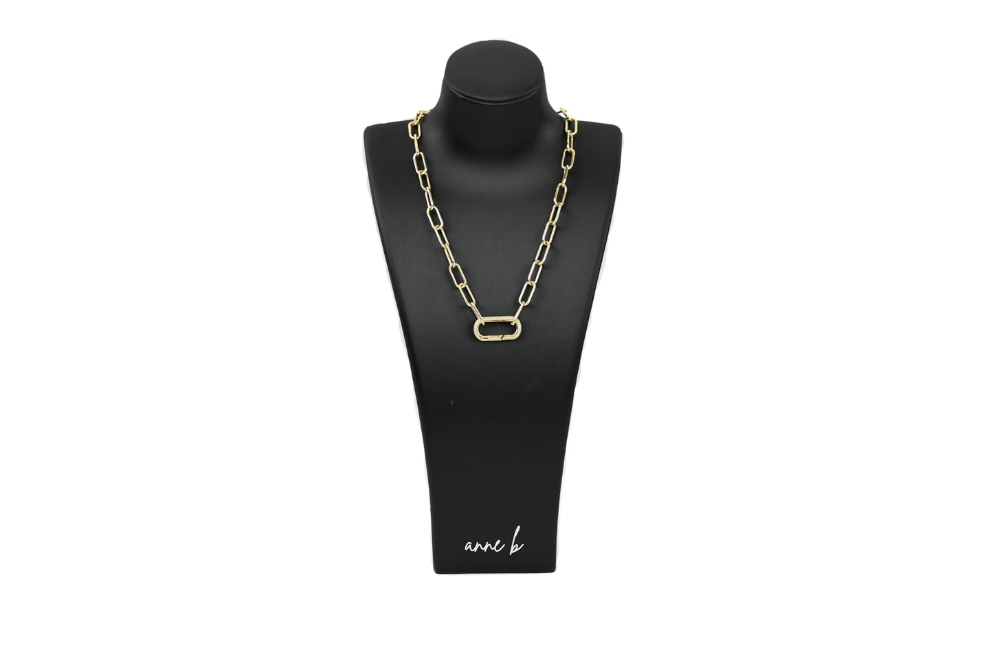 Chunky Diamond Rectangular Spring Enhancer Charm Necklace