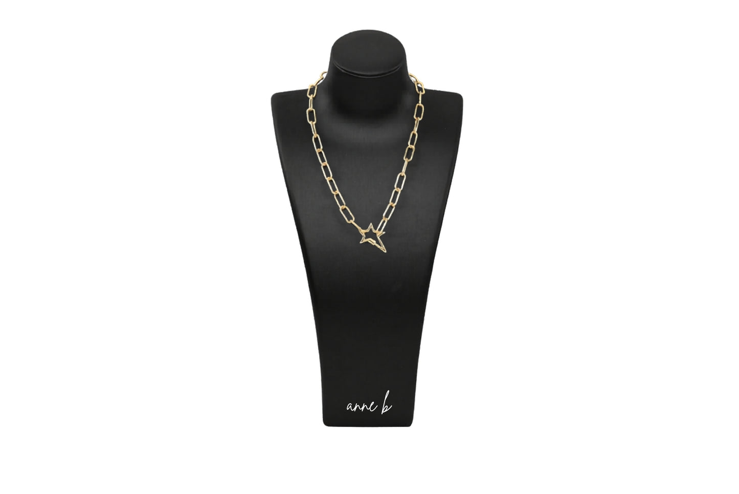 Chunky Elongated Star Screw Carabiner Enhancer Charm Necklace