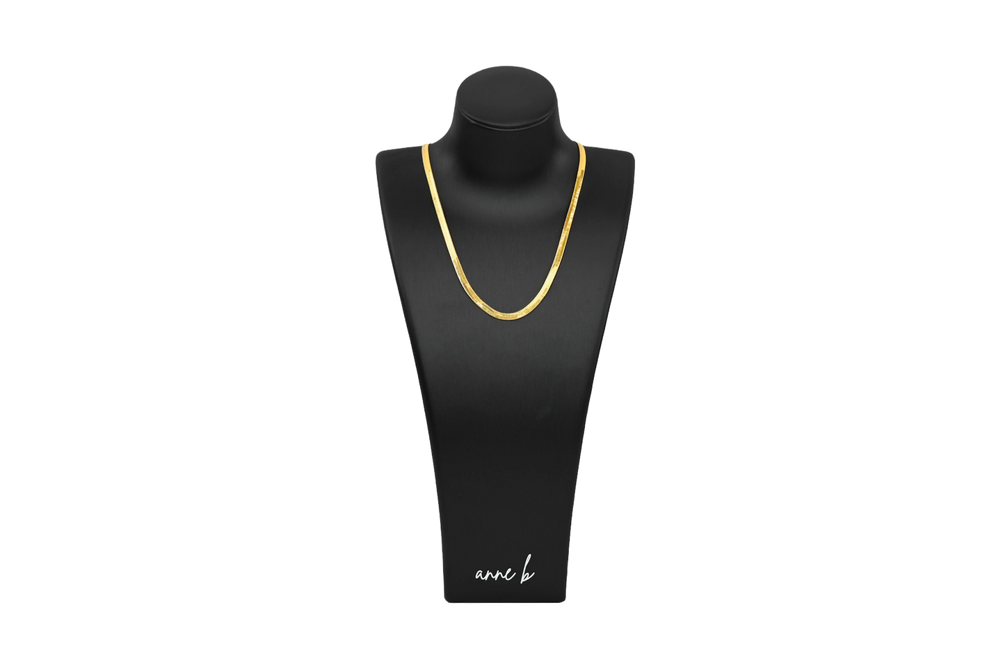 Flat Herringbone Chain Necklace 18k Gold Filled Small and Medium