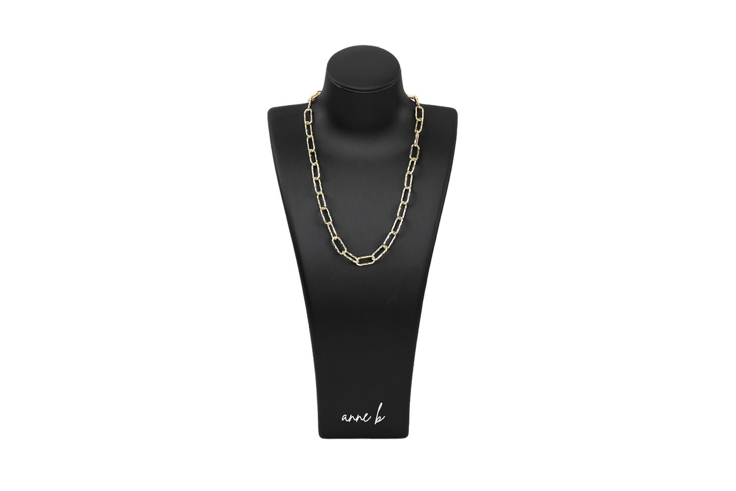Chunky Oval Rounded Hammered-style Necklace 18K Gold Filled / Silver