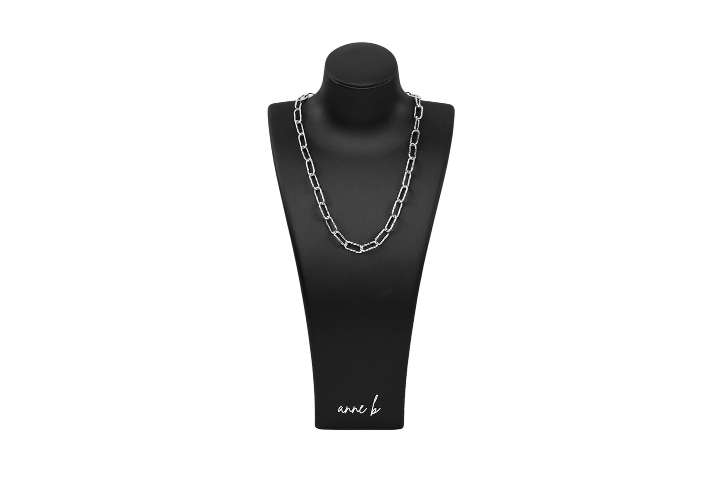 Chunky Oval Rounded Hammered-style Necklace 18K Gold Filled / Silver
