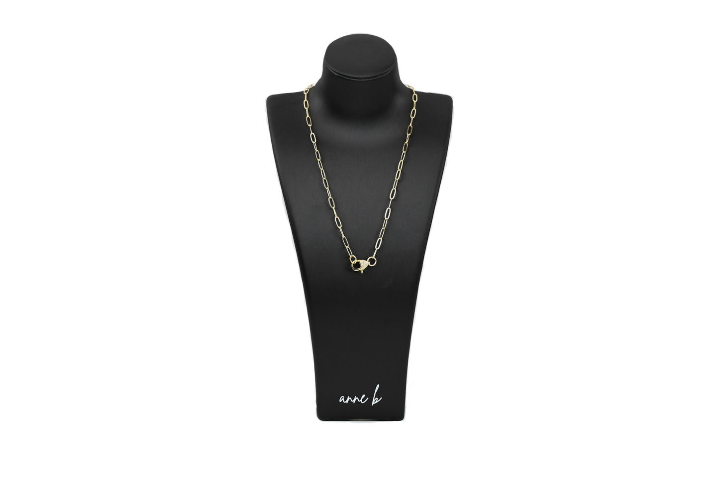 Paperclip Heart Lobster Clasp Charm Necklace 18k Gold Filled
