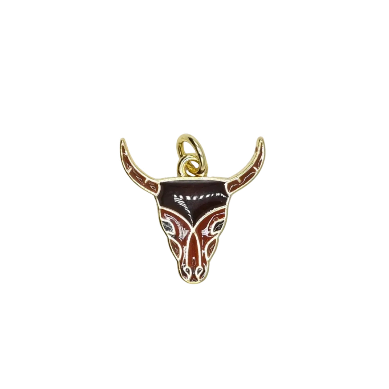 Western Longhorn Charm Pendant 18K Gold Filled