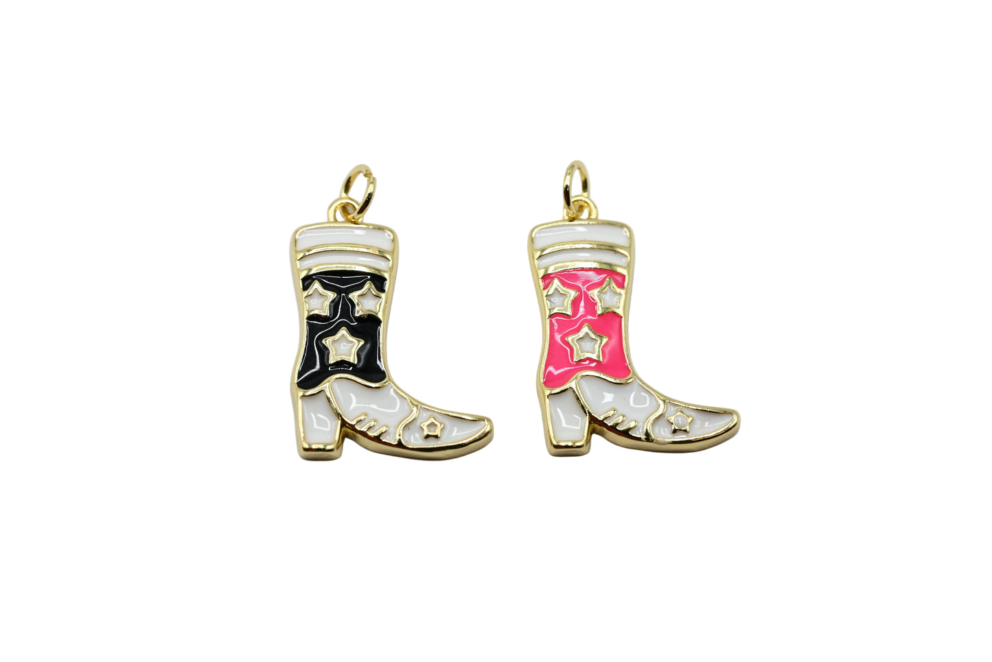 Cowboy Boot with Star Charm Pendant 18k Gold Filled