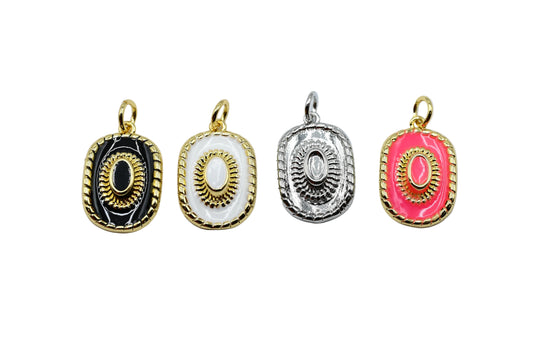 Western Concho Charm Pendant 18K Gold-Filled