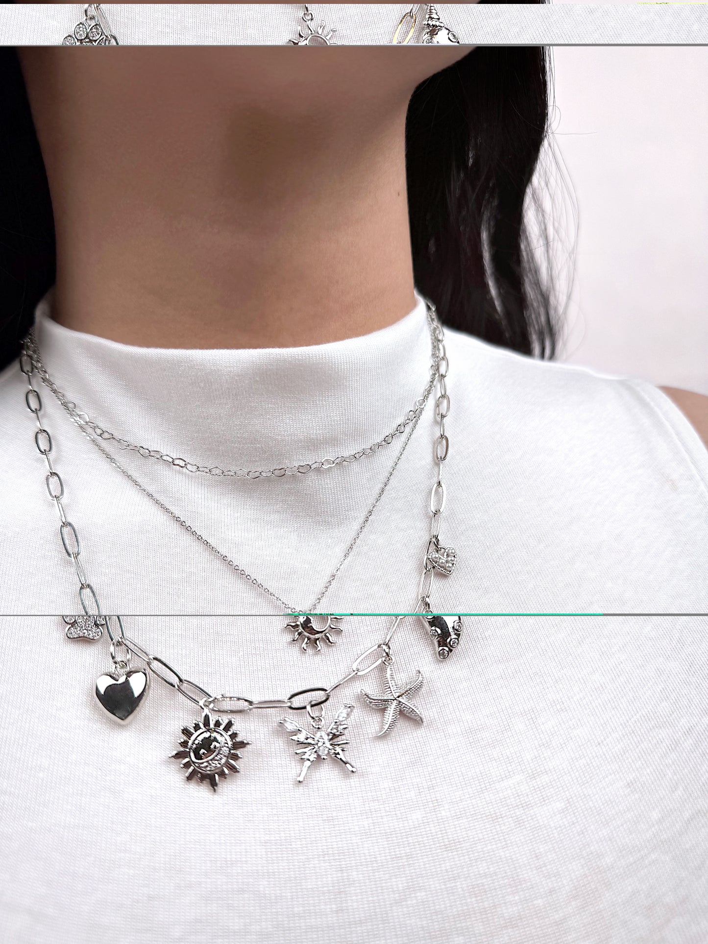 Large Butterfly with Diamonds Charm 18K Gold Filled / Silver